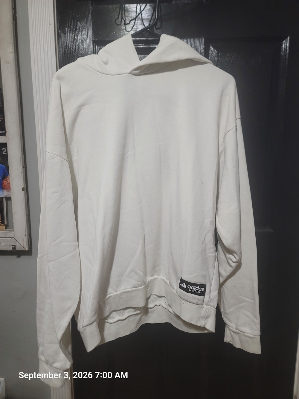 adidas Off-White Men’s Pullover Hoodie with Subtle Logo